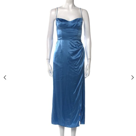 Reformation Marguerite Silk Dress - Blue - Picture 1 of 3
